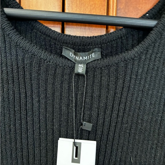 NWT Dynamite Black Ribbed Midi Dress - Picture 6 of 6